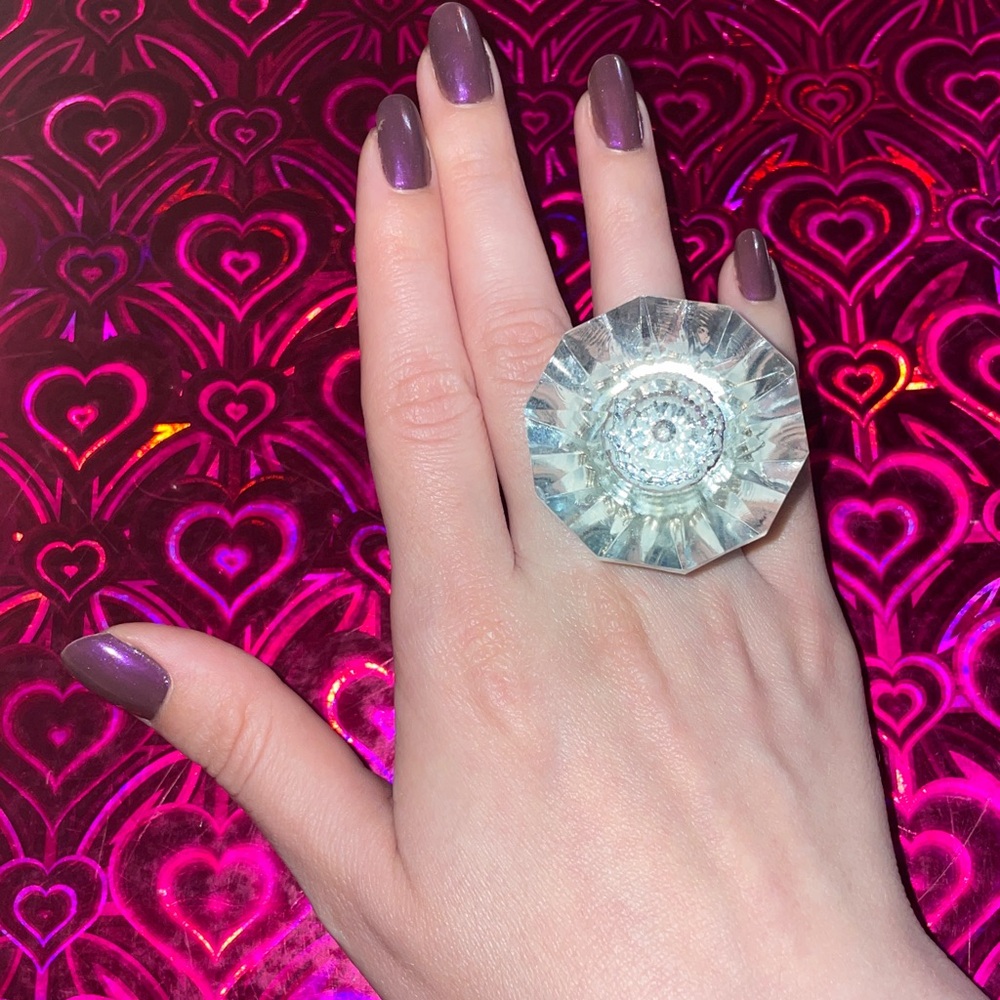 large fake diamond ring